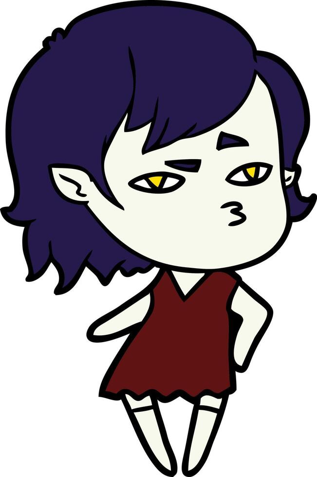 cartoon vampire girl vector