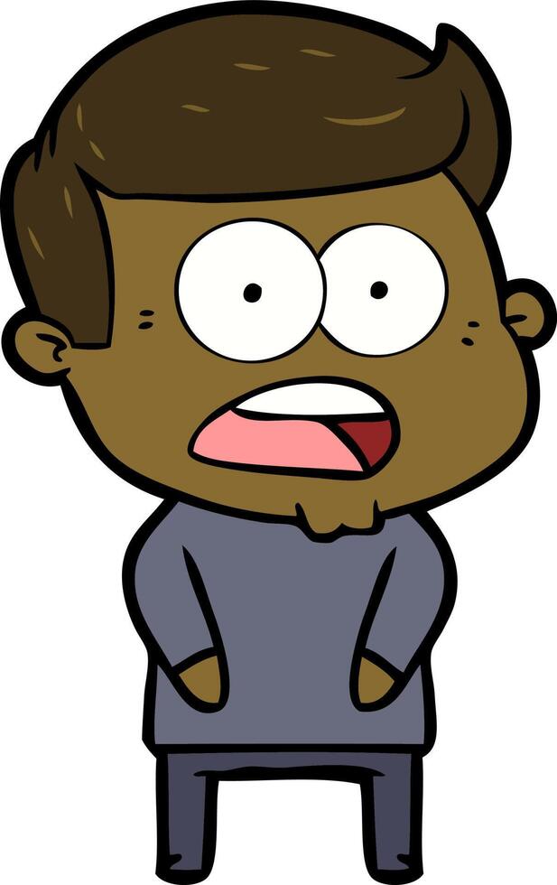 cartoon shocked man vector