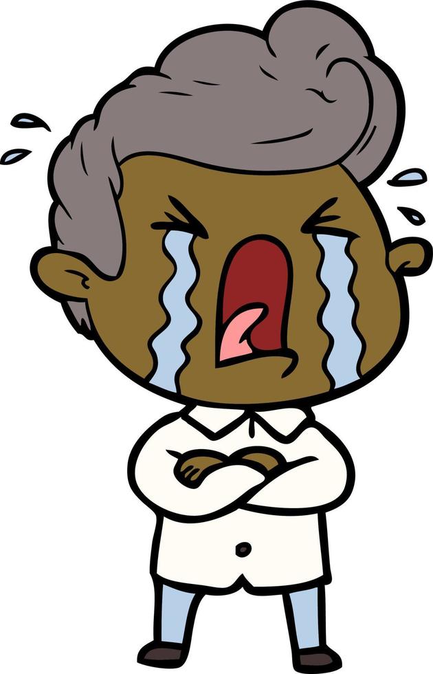 cartoon crying man vector