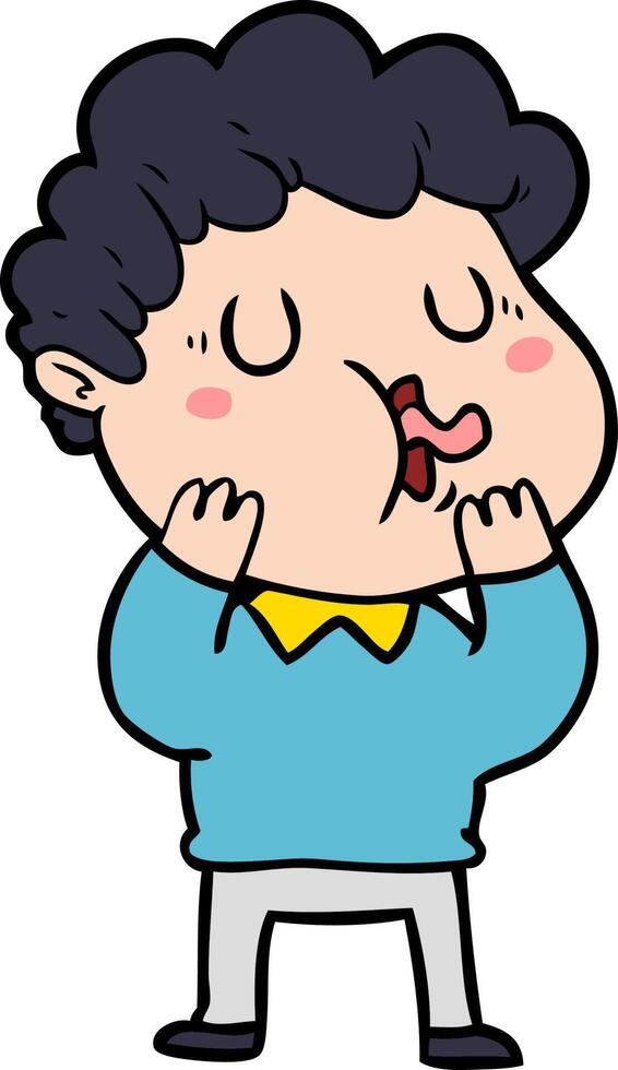 cartoon man singing vector