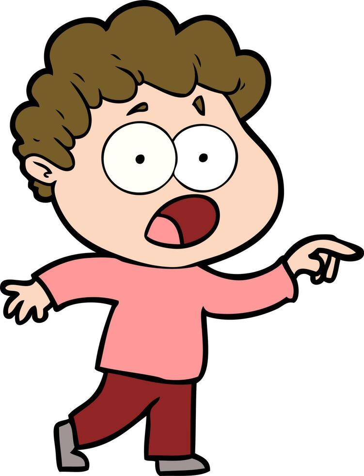 cartoon man gasping in surprise vector