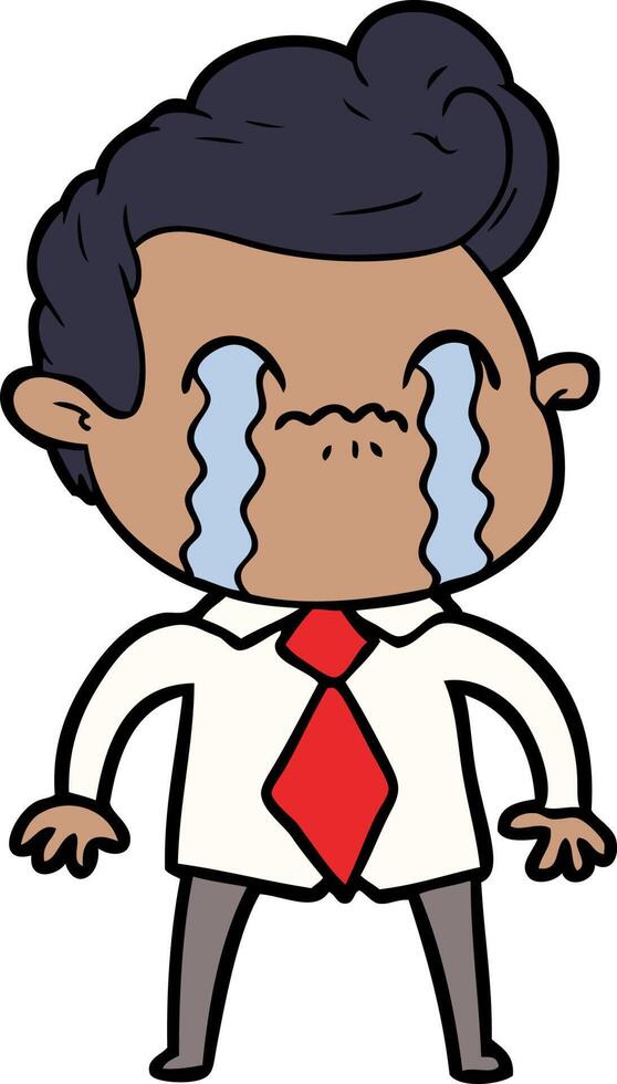 cartoon man crying vector