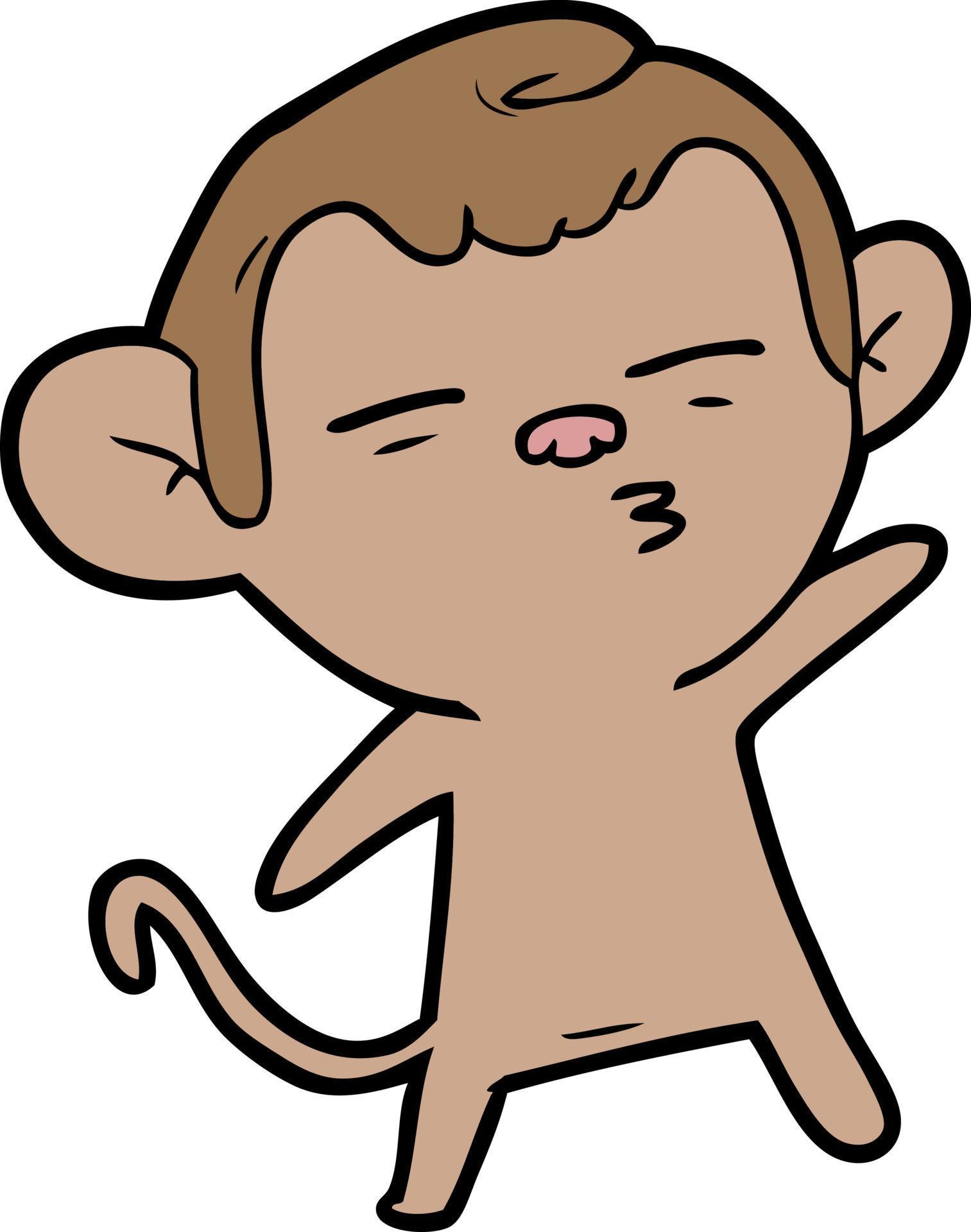 cartoon suspicious monkey 12541314 Vector Art at Vecteezy