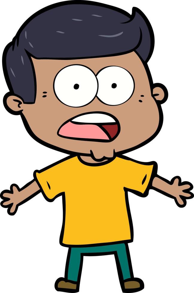 cartoon shocked man vector