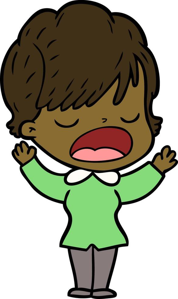 cartoon woman talking vector