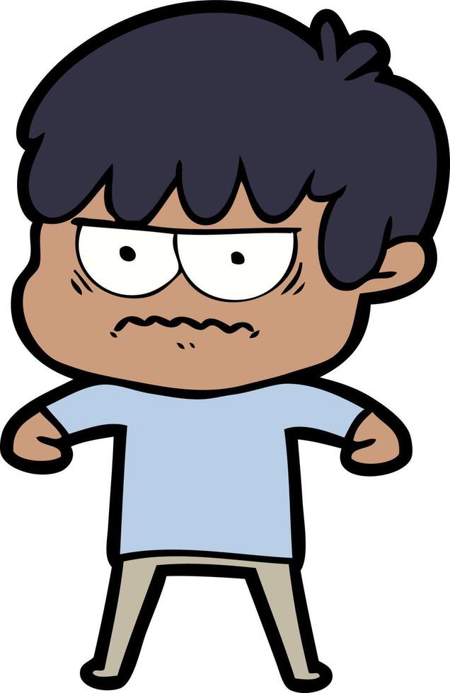 annoyed cartoon boy vector