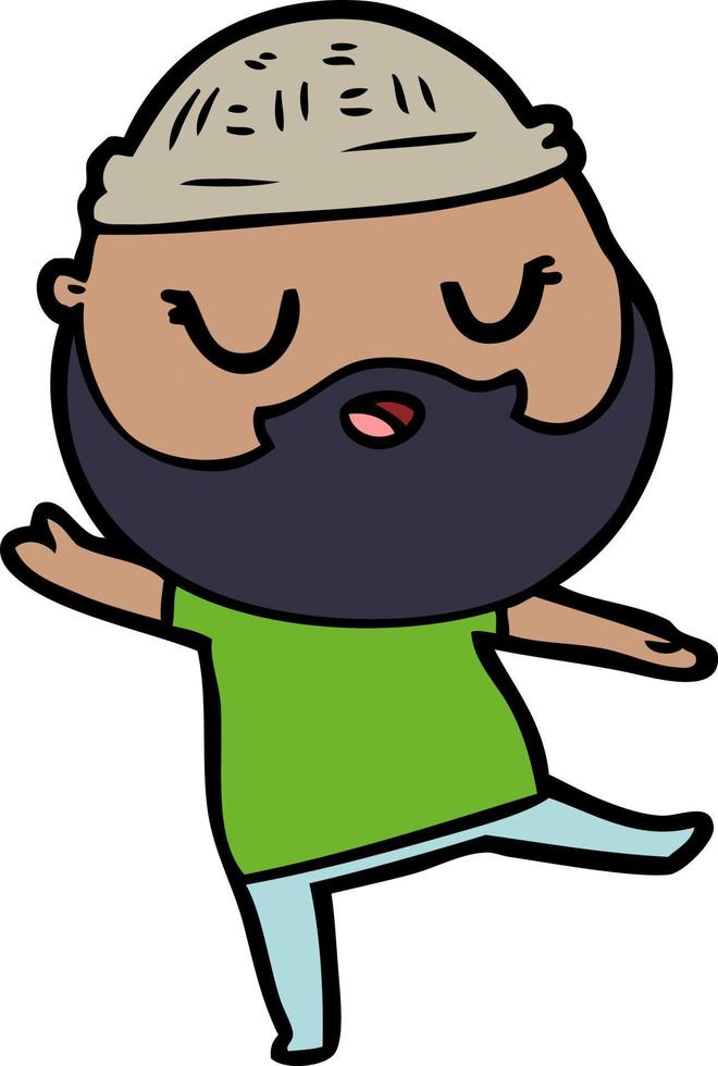 lindo hombre de dibujos animados con barba vector