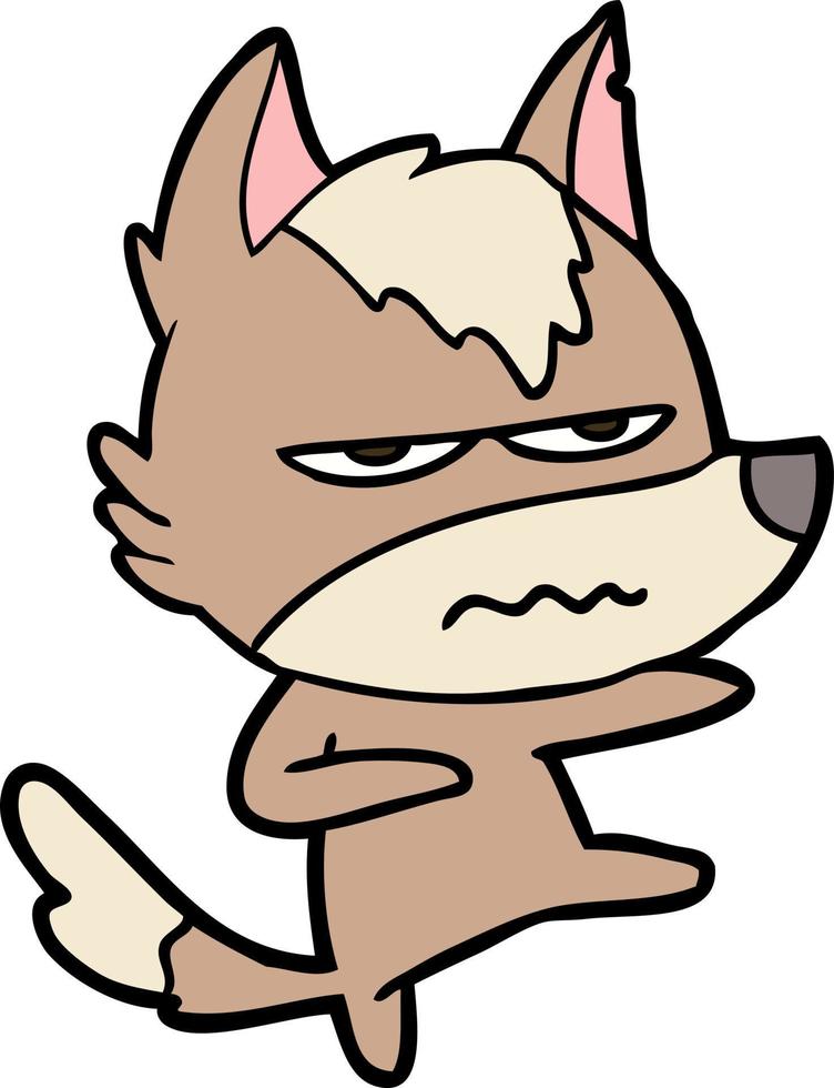 cartoon annoyed wolf vector