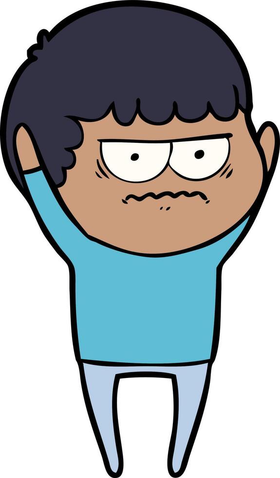 cartoon annoyed man vector