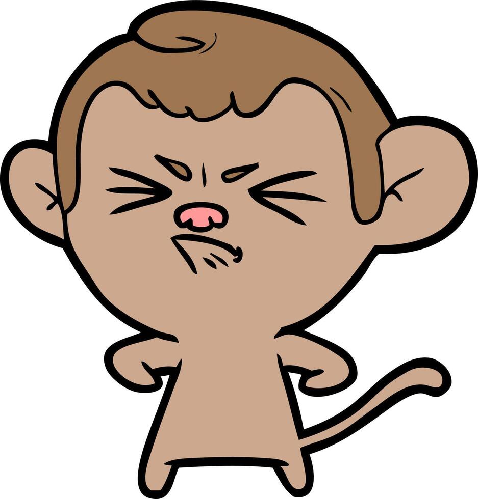 cartoon angry monkey vector