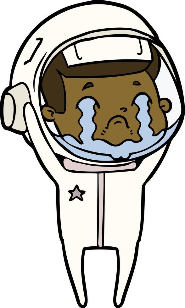 cartoon crying astronaut vector