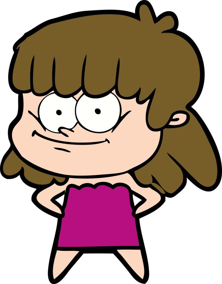 cartoon smiling woman vector
