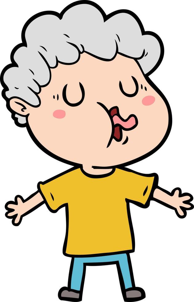 cartoon man singing vector