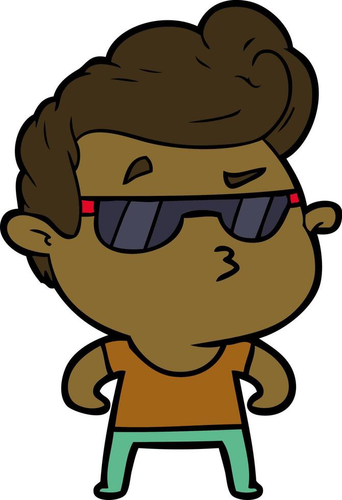 cartoon cool guy vector