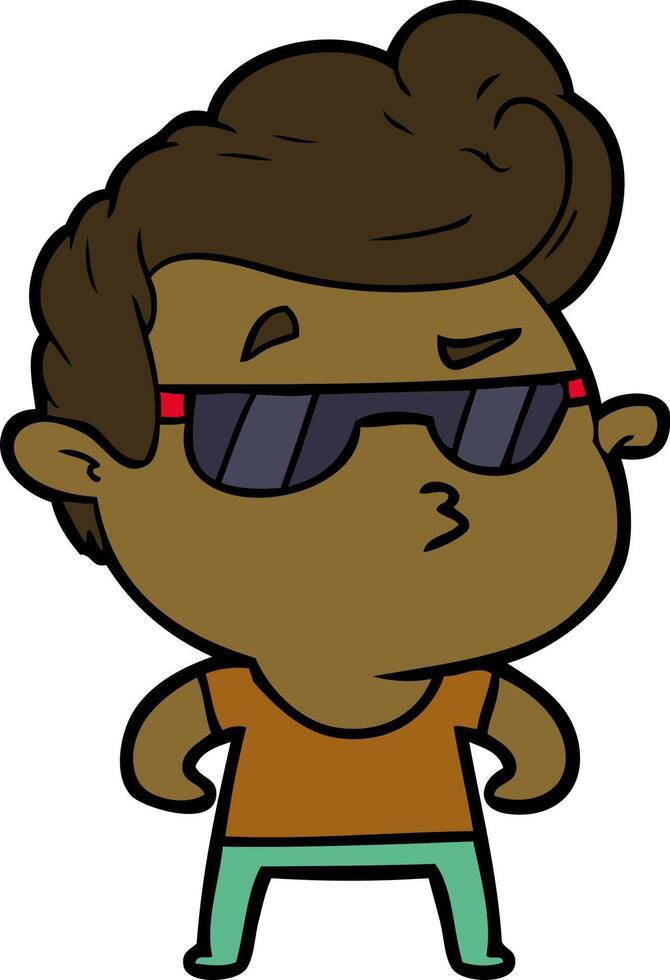 cartoon cool guy vector