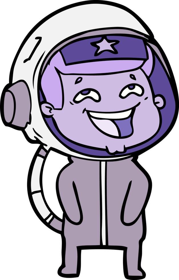 cartoon laughing astronaut vector