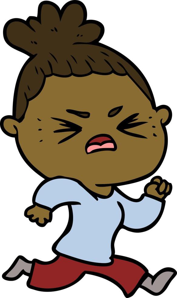 cartoon angry woman vector