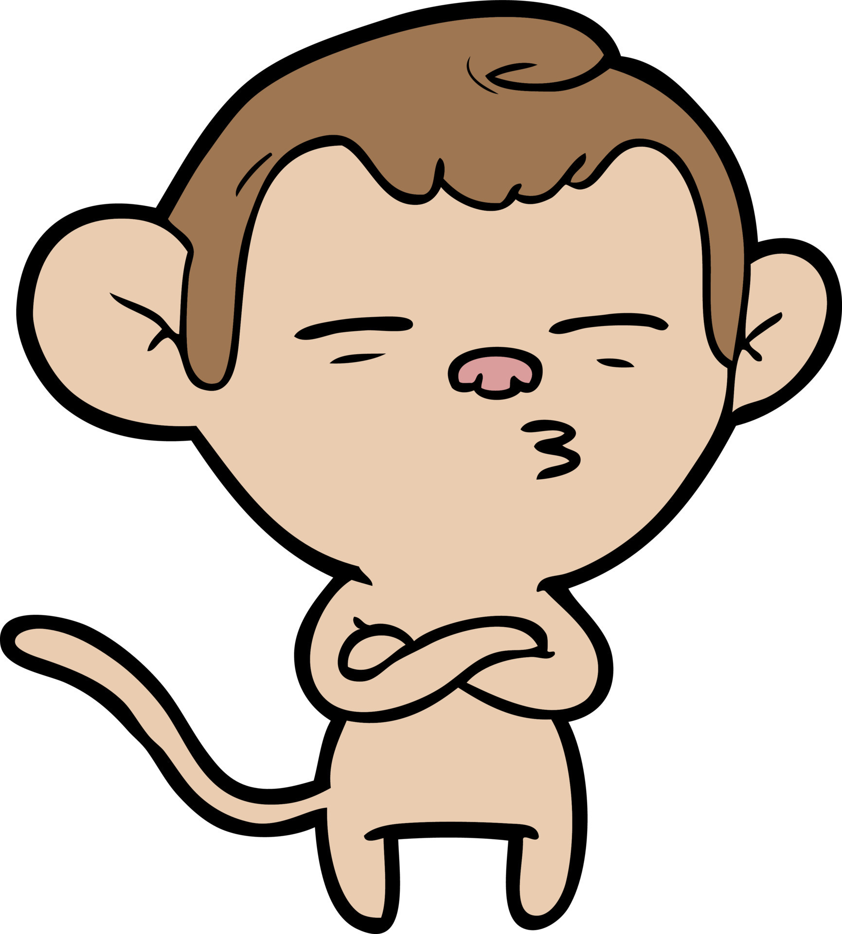 cartoon suspicious monkey 12541631 Vector Art at Vecteezy