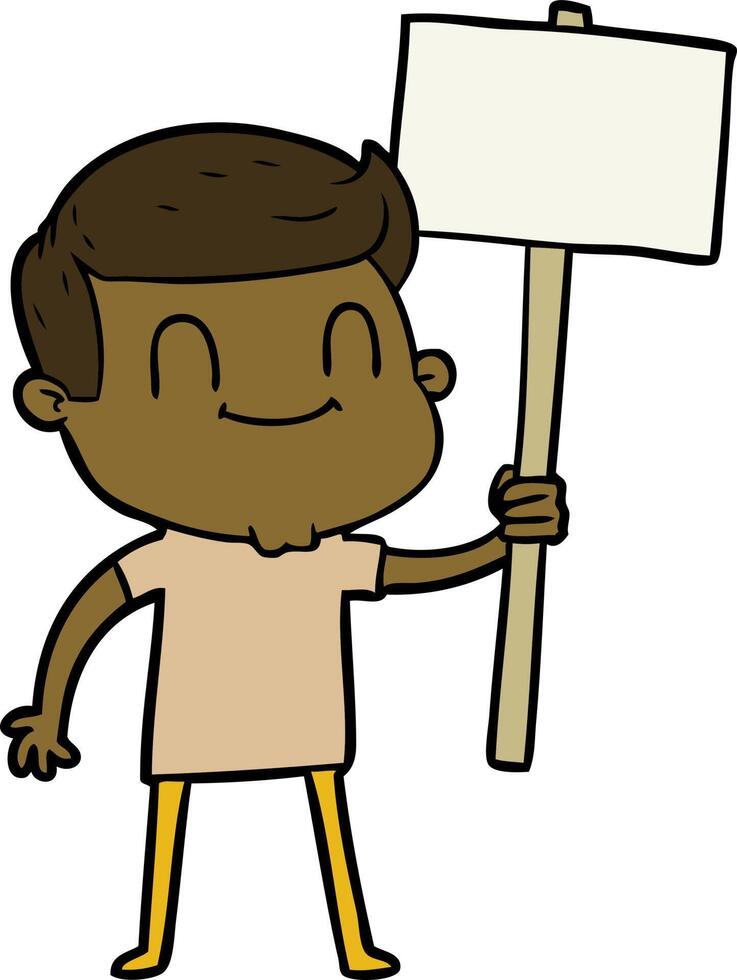 cartoon friendly man vector