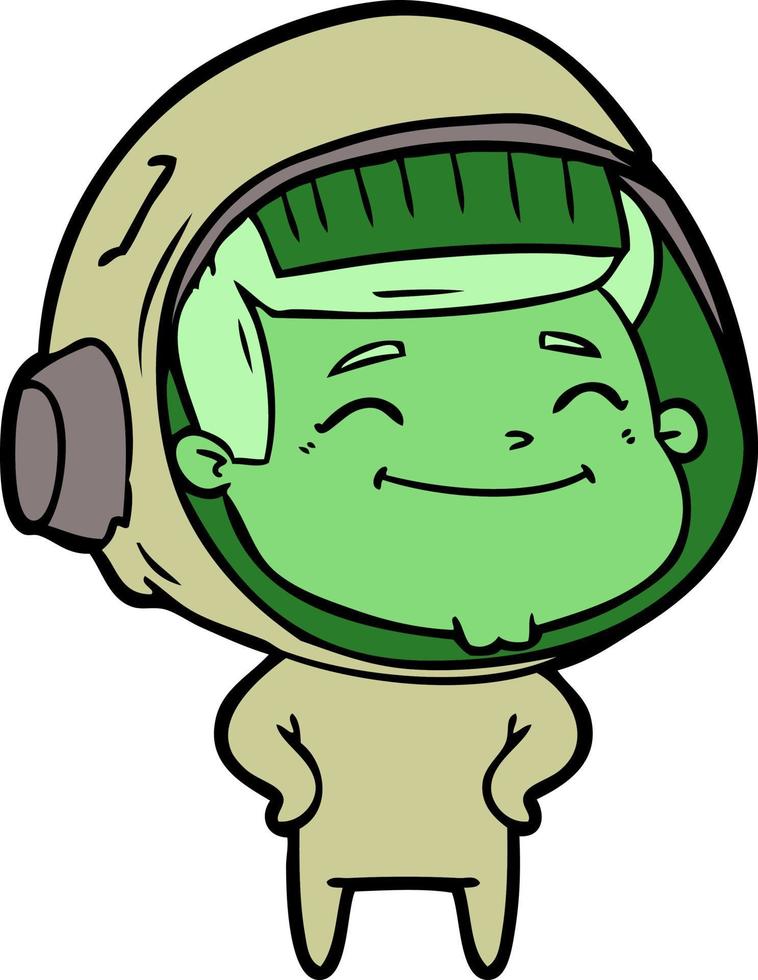 happy cartoon astronaut vector