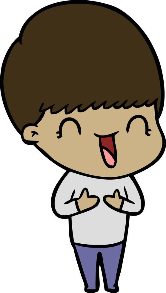 happy cartoon boy vector