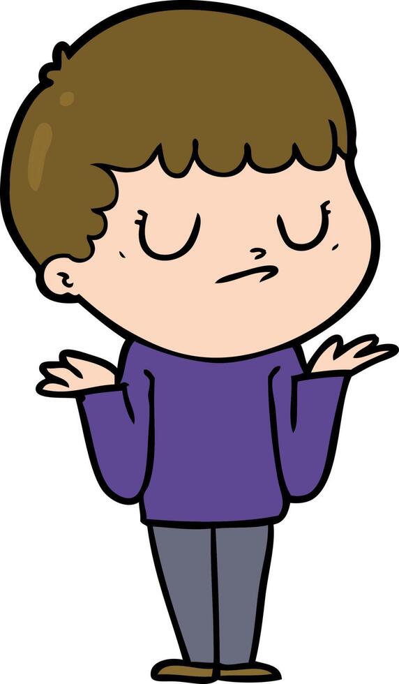 cartoon grumpy boy vector