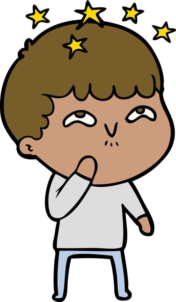 cartoon amazed boy vector