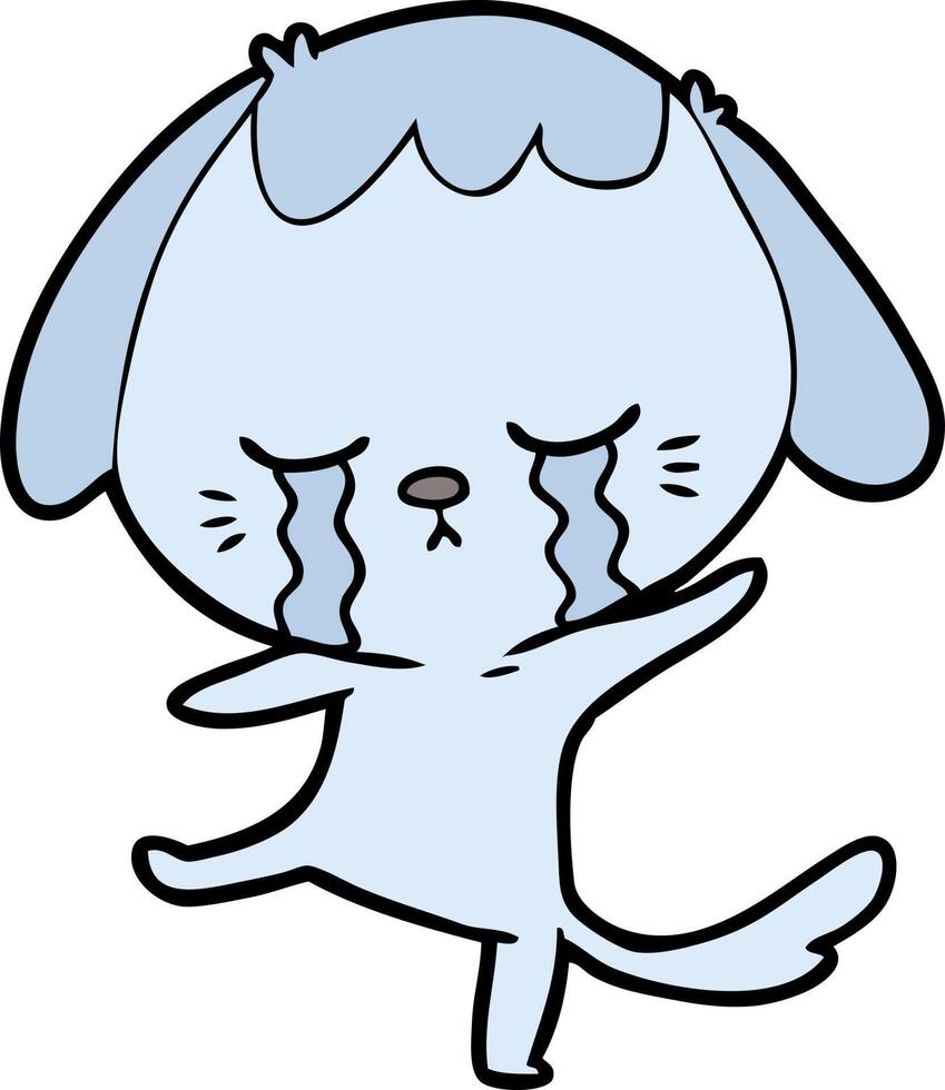 cartoon dog crying vector