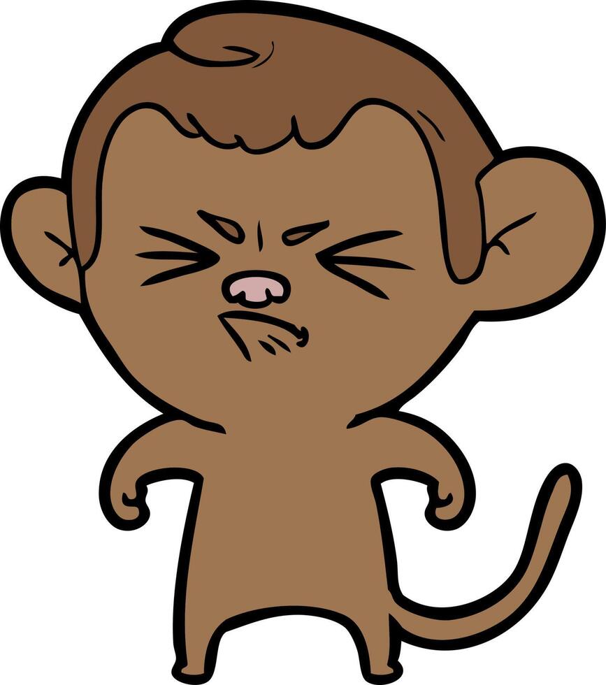cartoon annoyed monkey vector