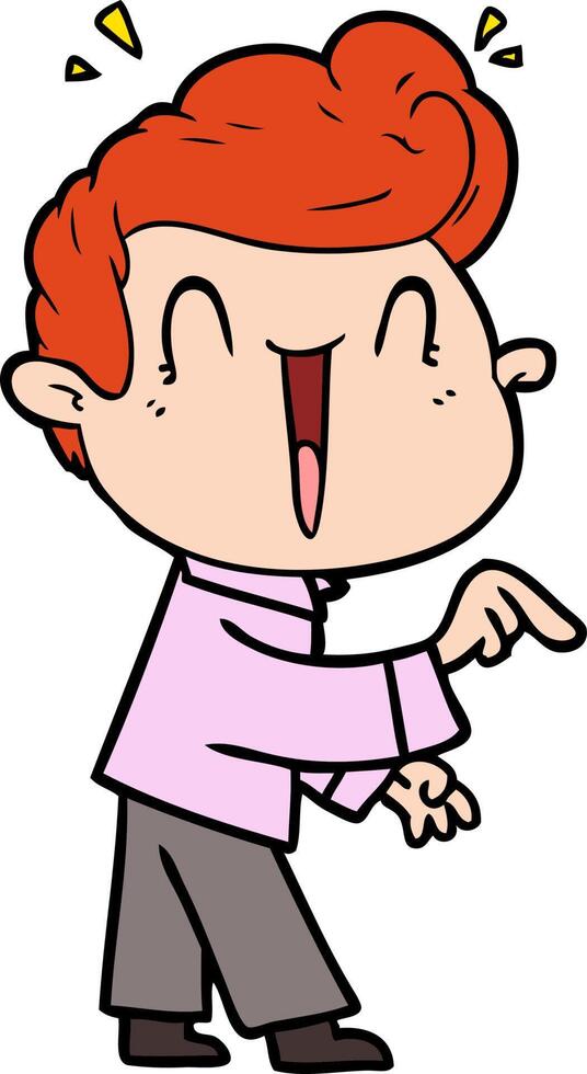 cartoon excited man vector