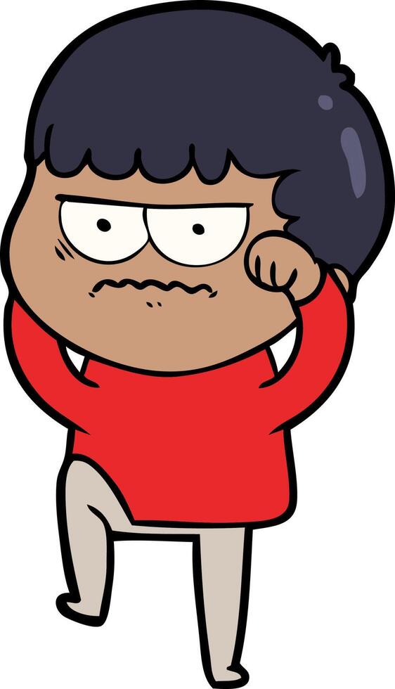 cartoon annoyed man vector