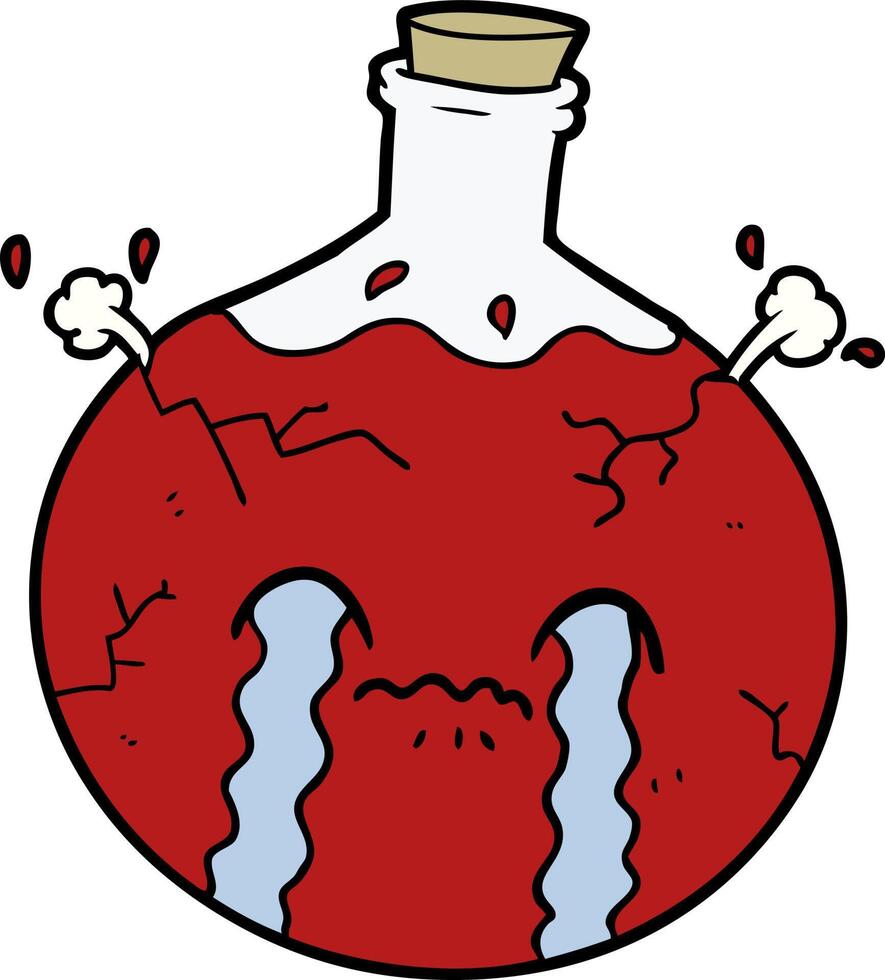 cartoon cracking potion vector