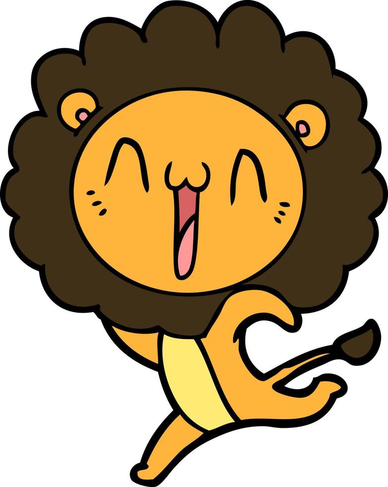 León feliz de dibujos animados vector