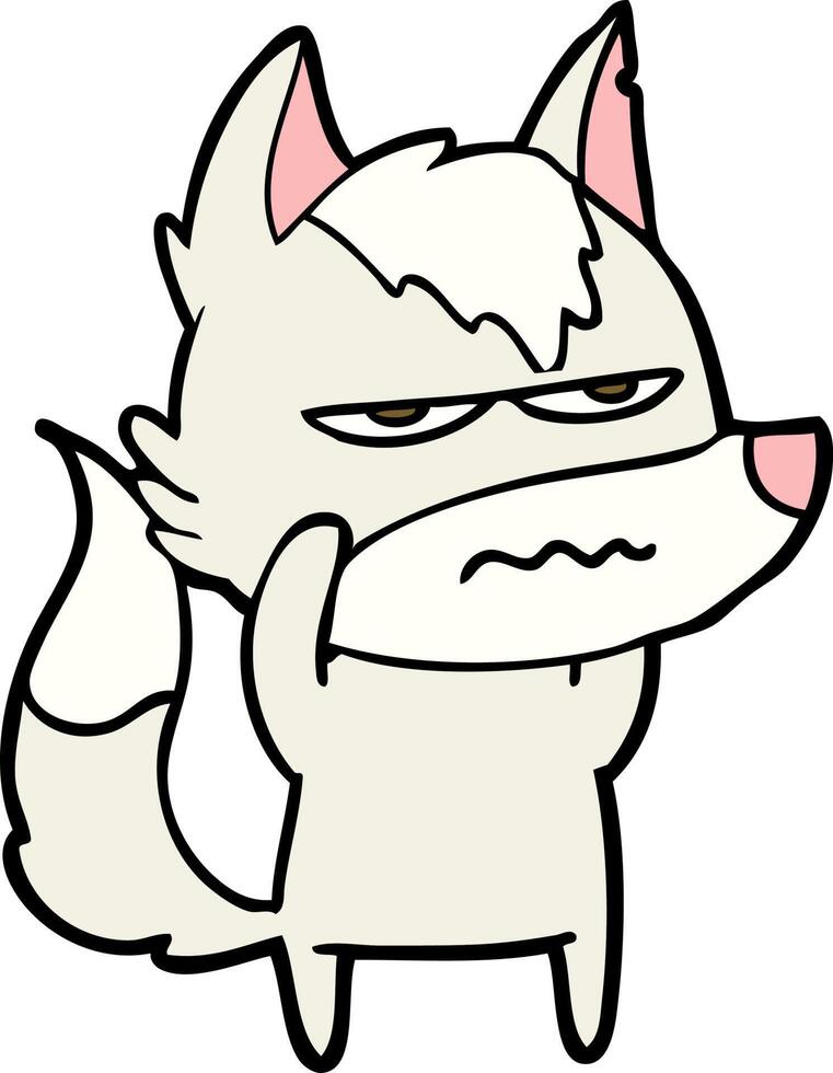 cartoon annoyed wolf vector