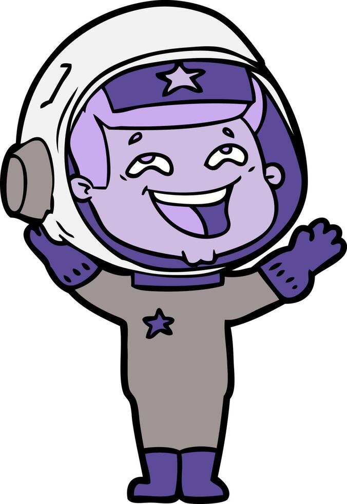 caricatura, reír, astronauta vector