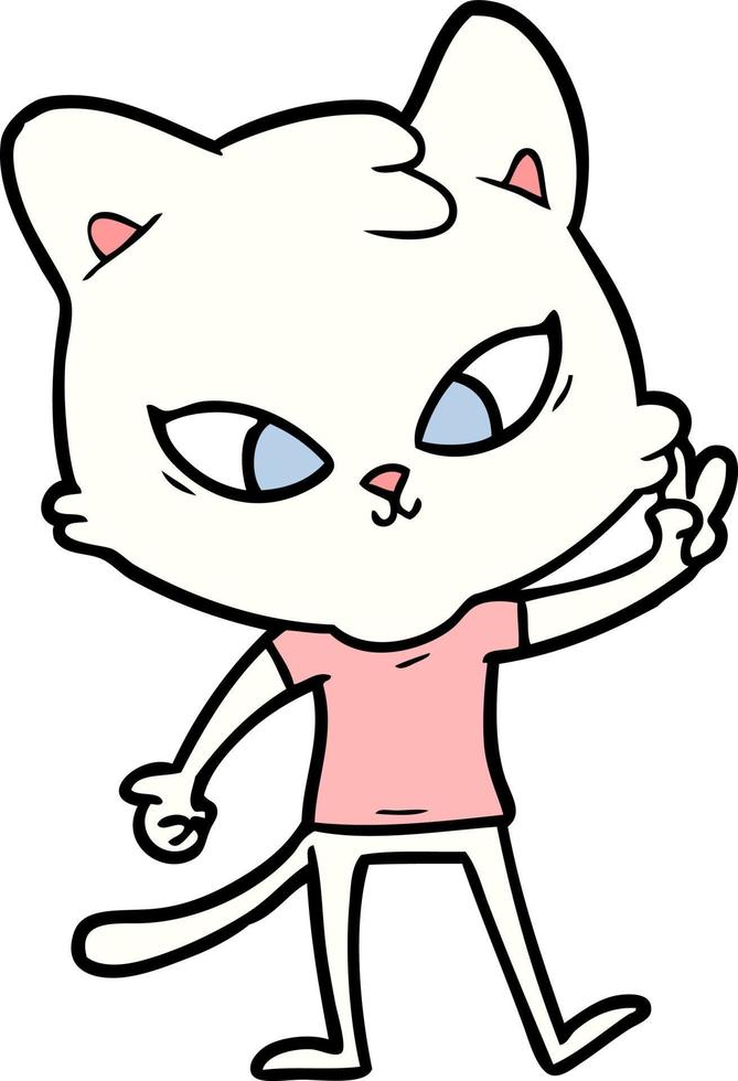 lindo gato de dibujos animados vector
