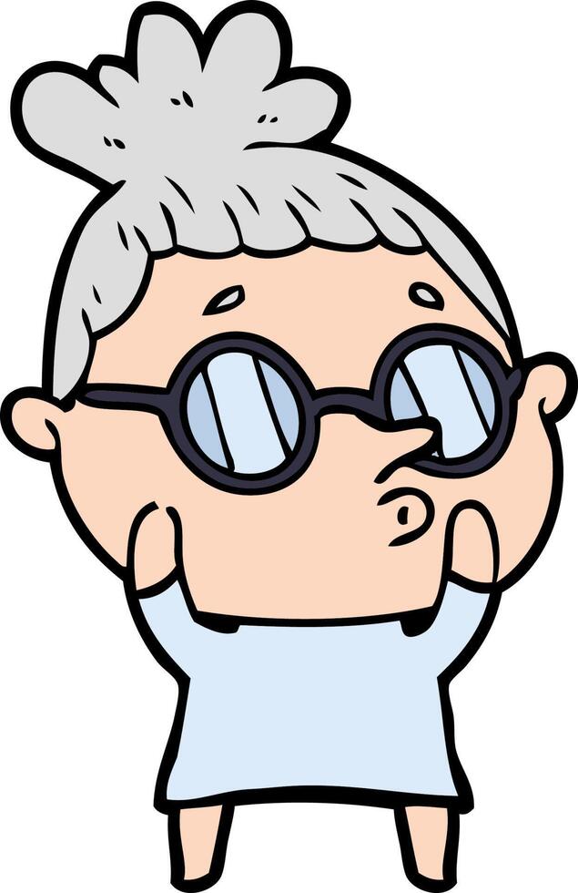 mujer de dibujos animados con gafas vector