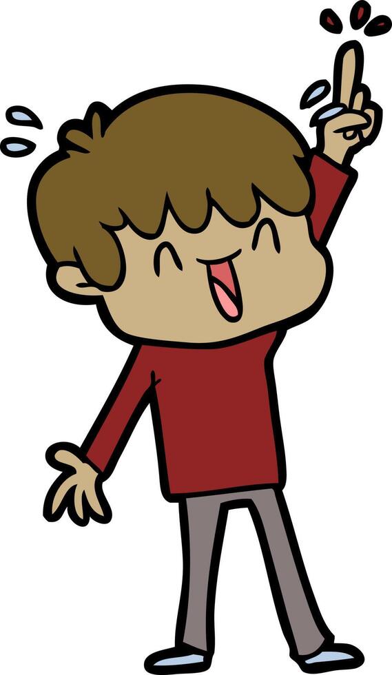 cartoon laughing boy vector