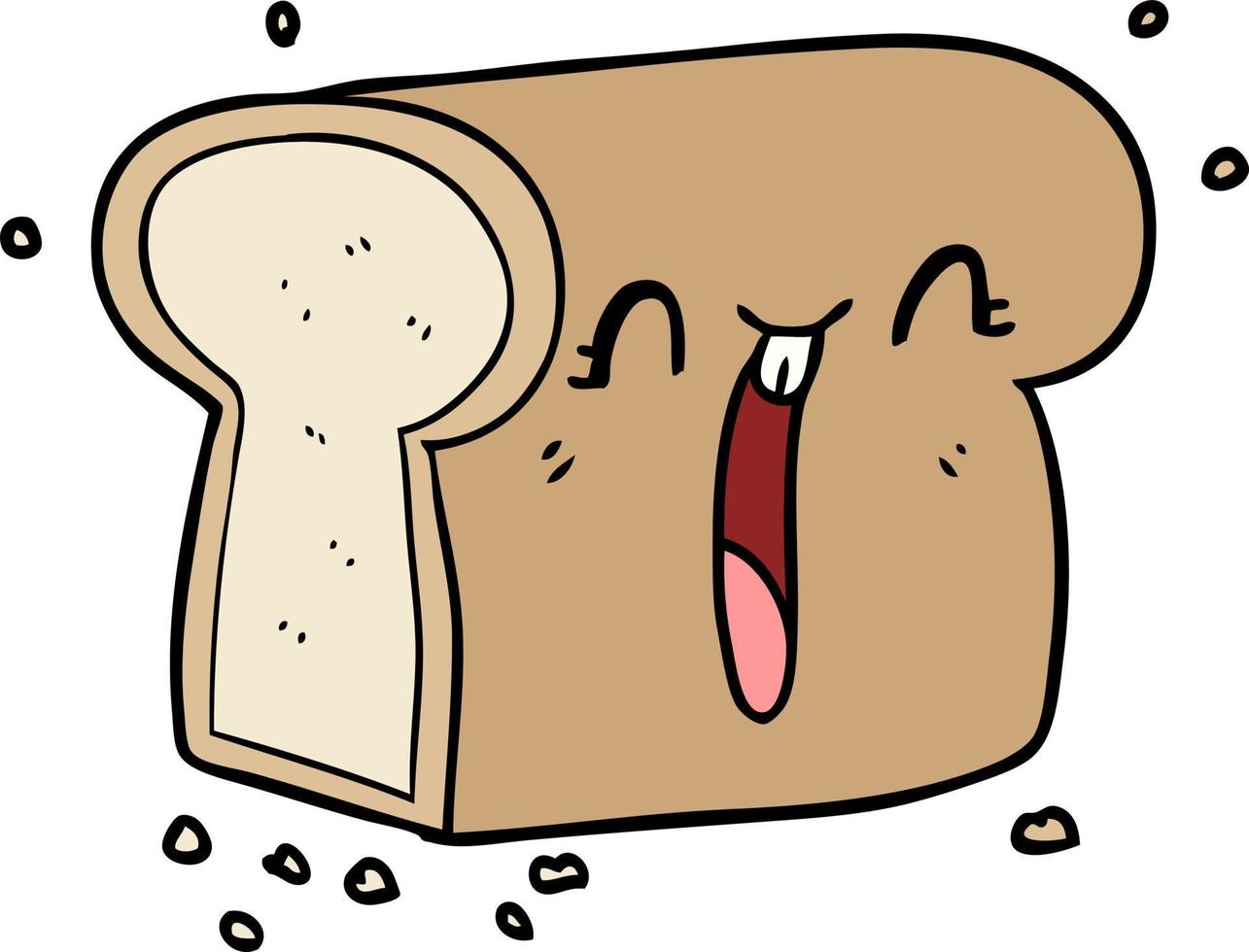 cartoon laughing loaf of bread vector