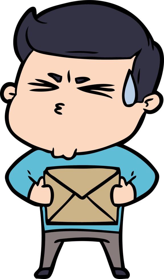 cartoon man sweating vector