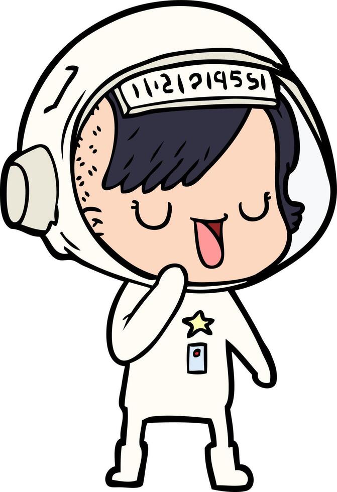 cartoon astronaut woman vector