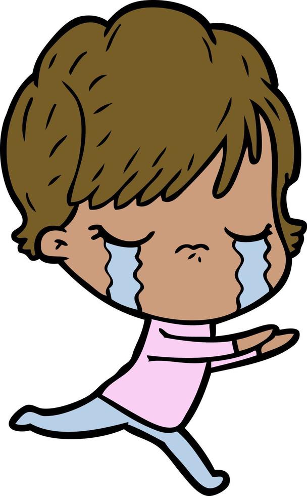 cartoon woman crying vector