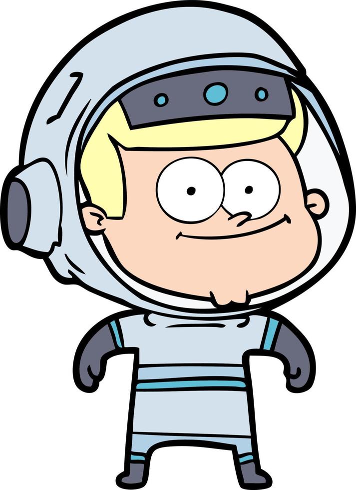 happy astronaut cartoon vector