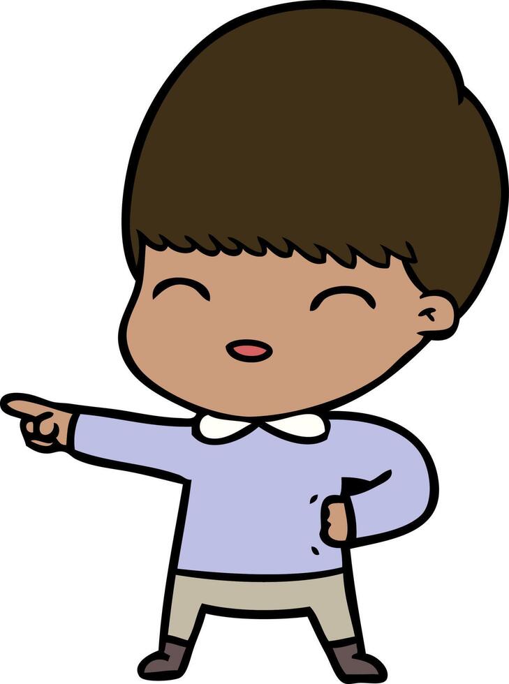 happy cartoon boy vector