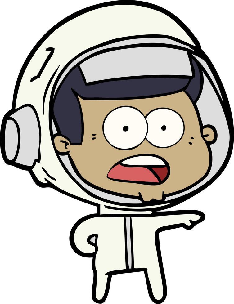 cartoon surprised astronaut vector