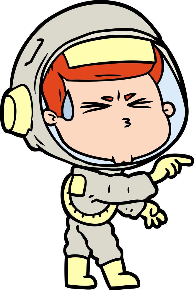 astronauta estresado de dibujos animados vector