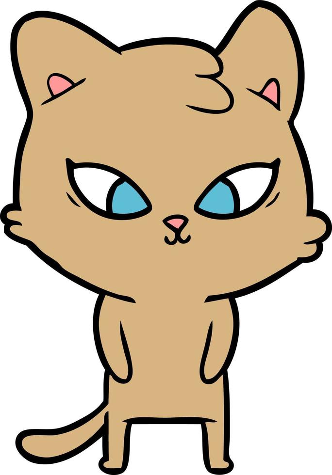 lindo gato de dibujos animados vector