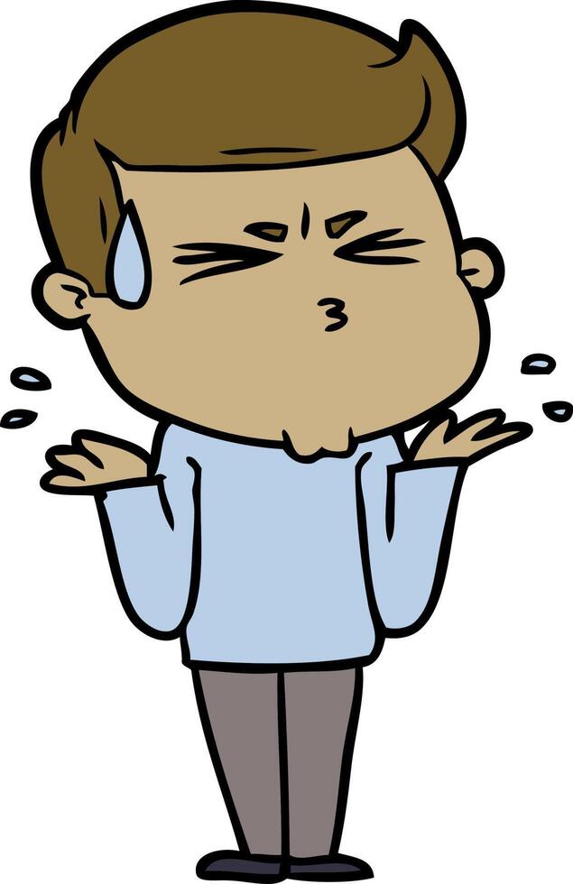 cartoon man sweating vector