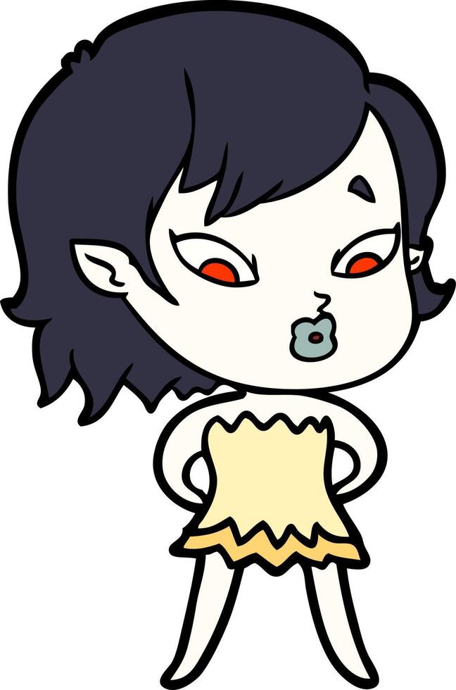 cute cartoon vampire girl vector