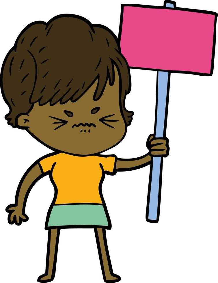cartoon frustrated woman vector